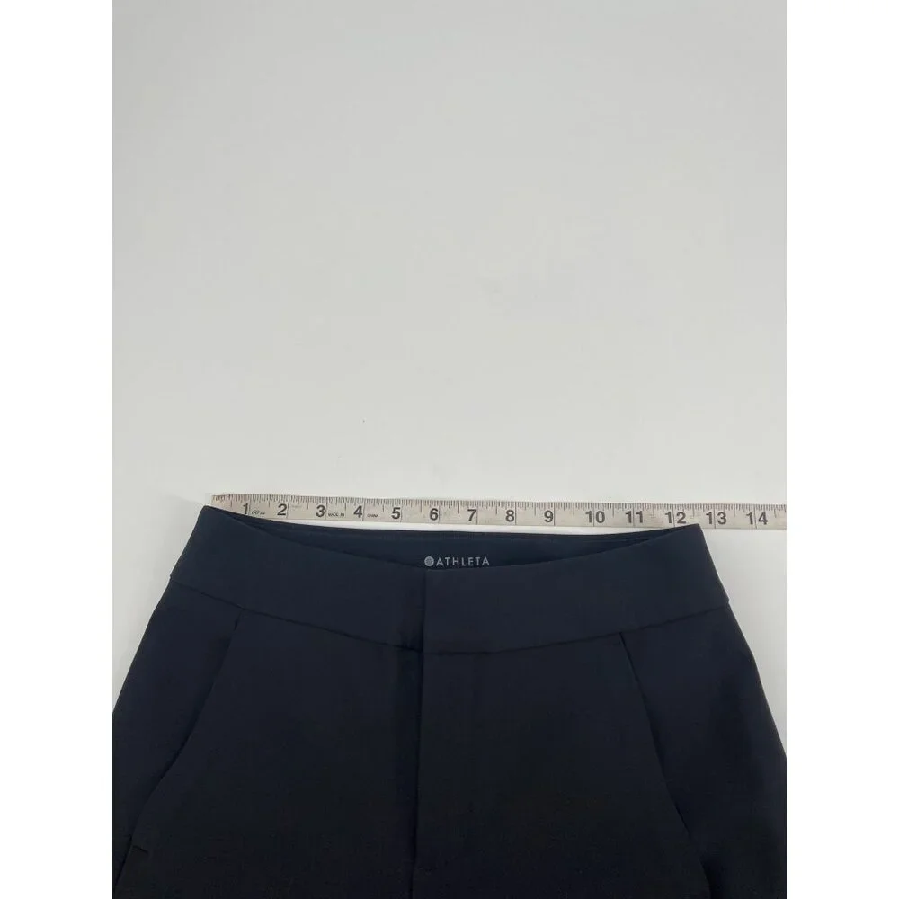 Athleta Stellar Skinny Trouser Pants Womens Size 2 Nylon Spandex Black Ankle Zip - Picture 7 of 10